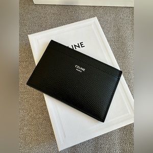 Celine CARD HOLDER IN GRAINED CALFSKIN BLACK